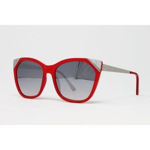 Guess Women's Fashion Sunglasses Plastic Frame Red with Grey Mirrored Lenses NEW